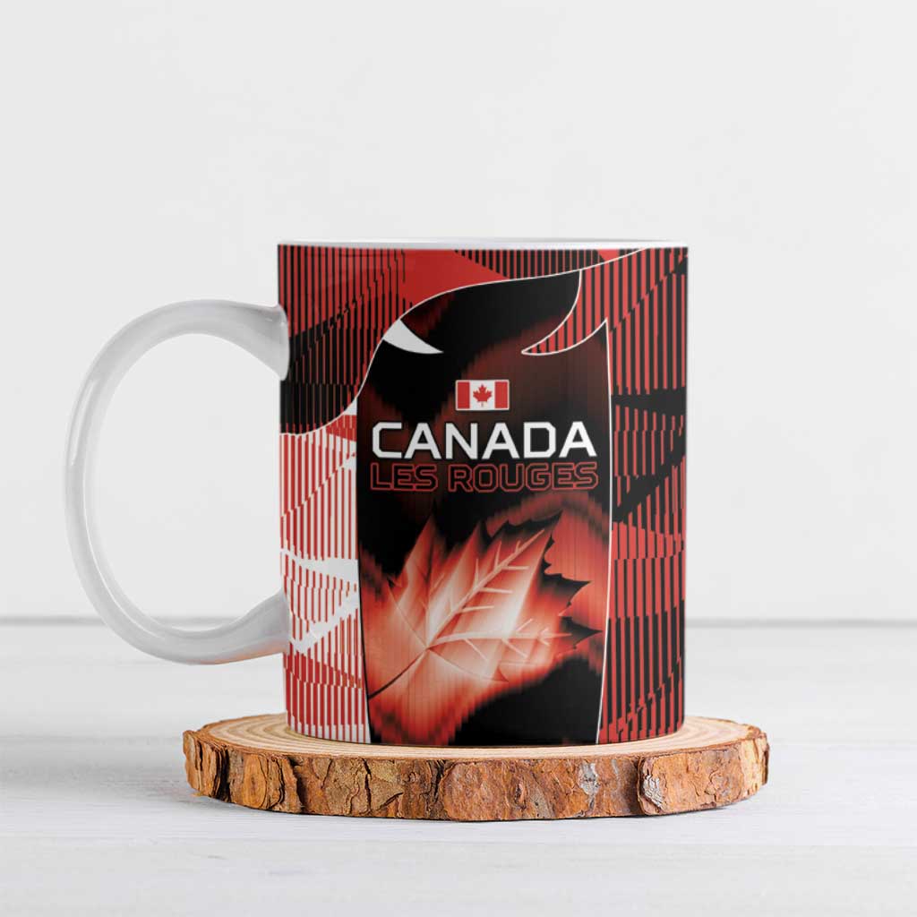 Custom Canada Football Ceramic Mug Visual Line Abstract Maple Leaf