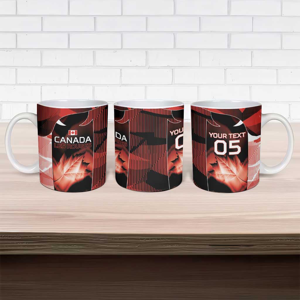 Custom Canada Football Ceramic Mug Visual Line Abstract Maple Leaf