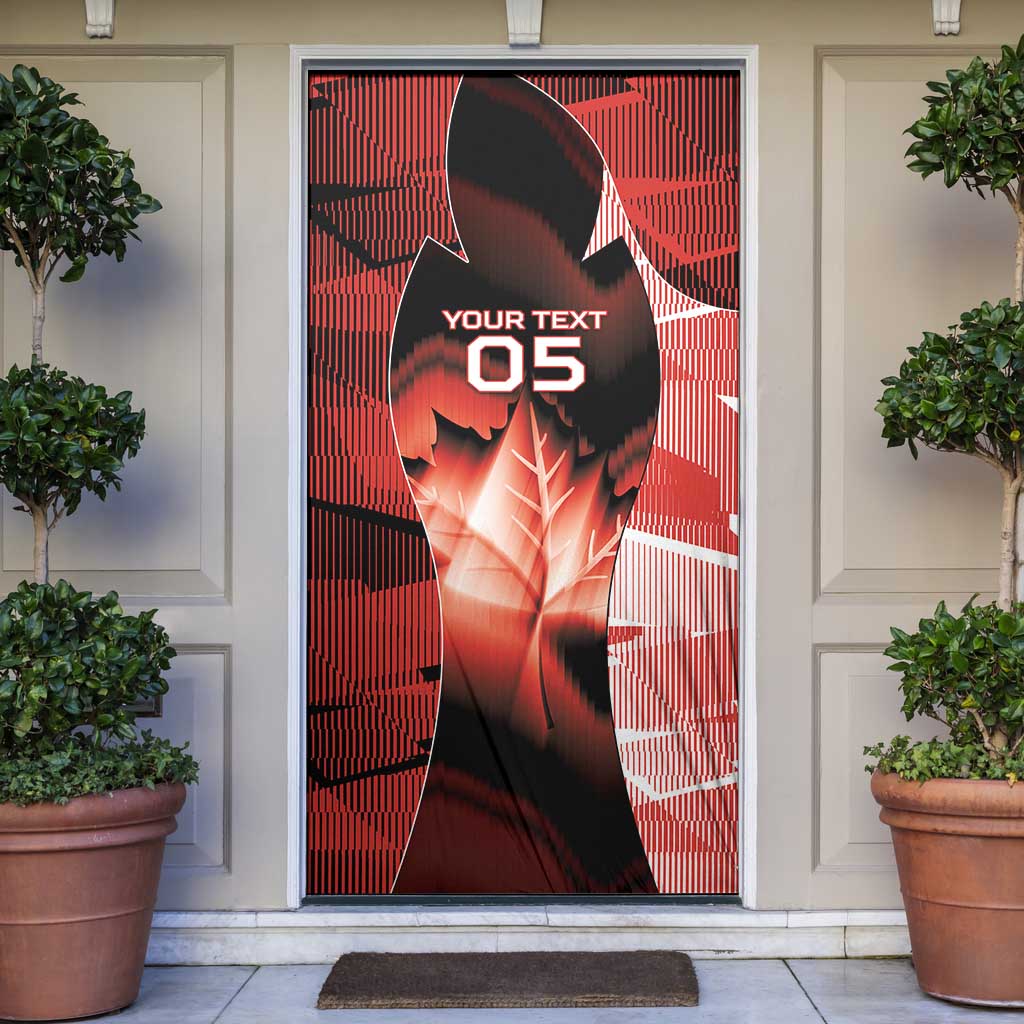 Custom Canada Football Door Cover Visual Line Abstract Maple Leaf
