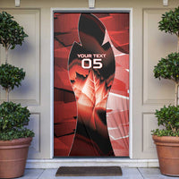 Custom Canada Football Door Cover Visual Line Abstract Maple Leaf