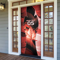 Custom Canada Football Door Cover Visual Line Abstract Maple Leaf