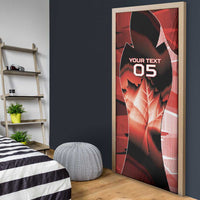 Custom Canada Football Door Cover Visual Line Abstract Maple Leaf