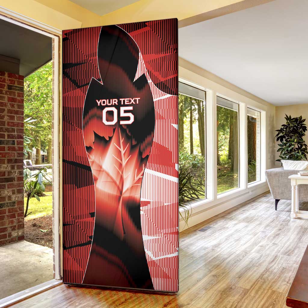 Custom Canada Football Door Cover Visual Line Abstract Maple Leaf