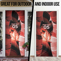 Custom Canada Football Door Cover Visual Line Abstract Maple Leaf