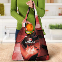 Canada Football Grocery Bag Visual Line Abstract Maple Leaf