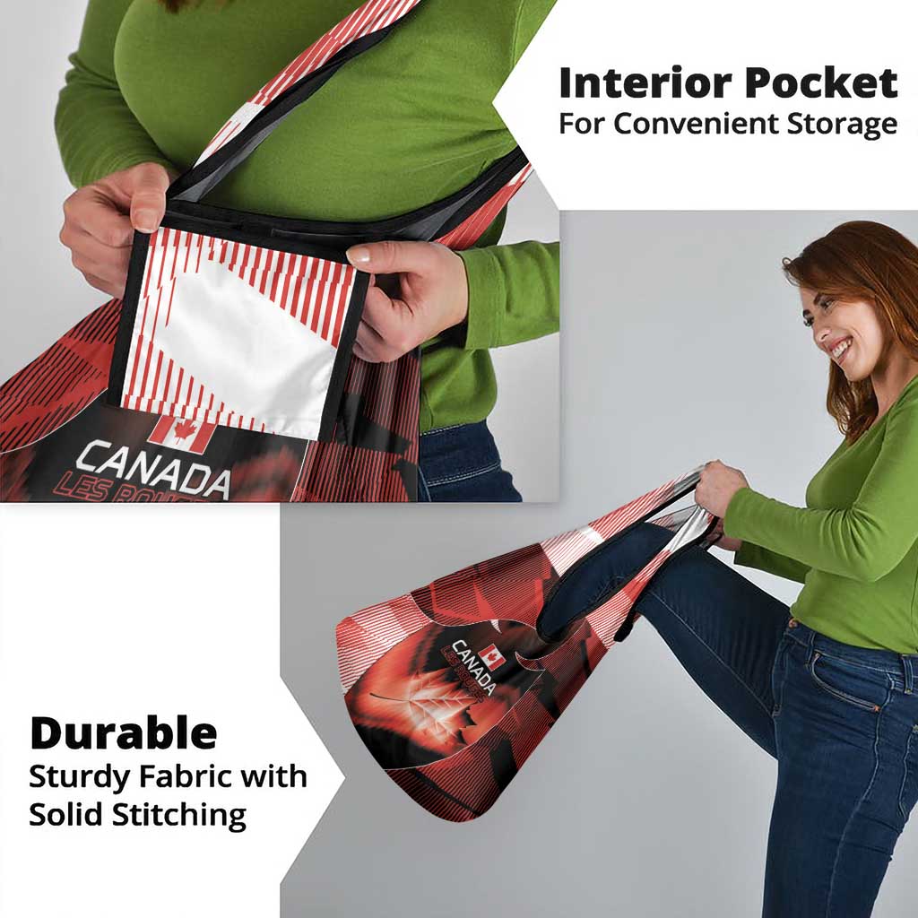 Canada Football Grocery Bag Visual Line Abstract Maple Leaf