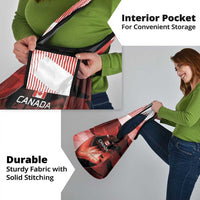 Canada Football Grocery Bag Visual Line Abstract Maple Leaf