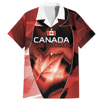 Custom Canada Football Hawaiian Shirt Visual Line Abstract Maple Leaf