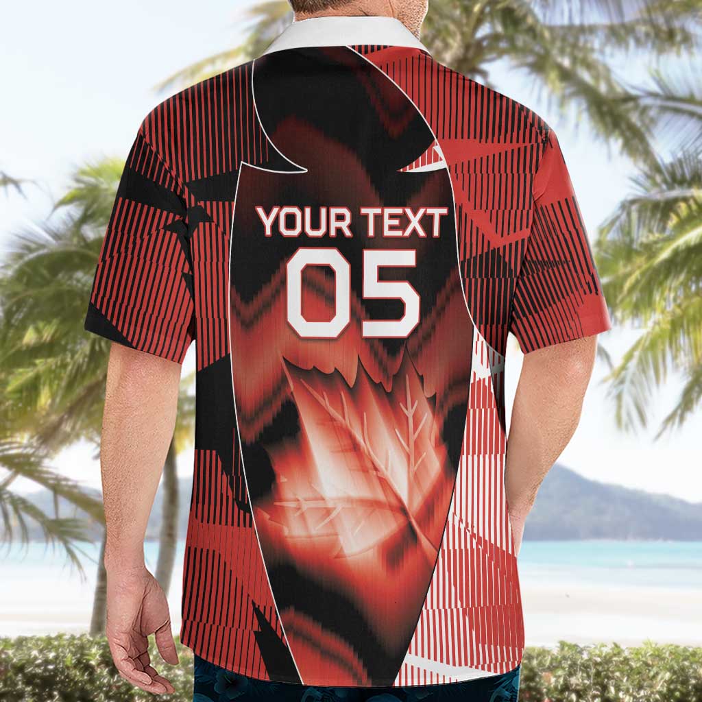 Custom Canada Football Hawaiian Shirt Visual Line Abstract Maple Leaf
