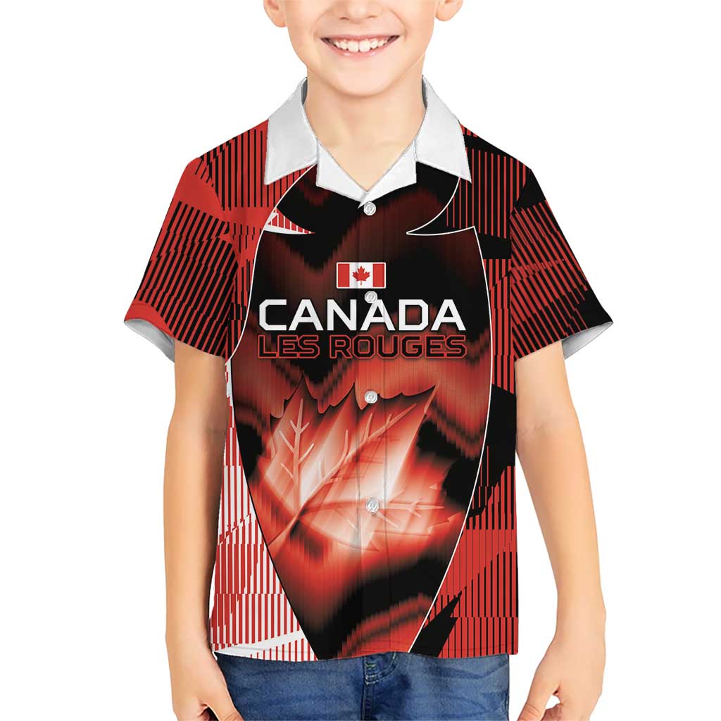 Custom Canada Football Hawaiian Shirt Visual Line Abstract Maple Leaf