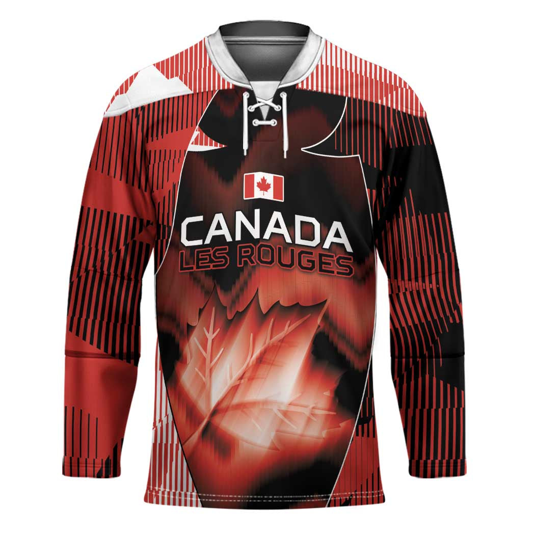 Custom Canada Football Hockey Jersey Visual Line Abstract Maple Leaf