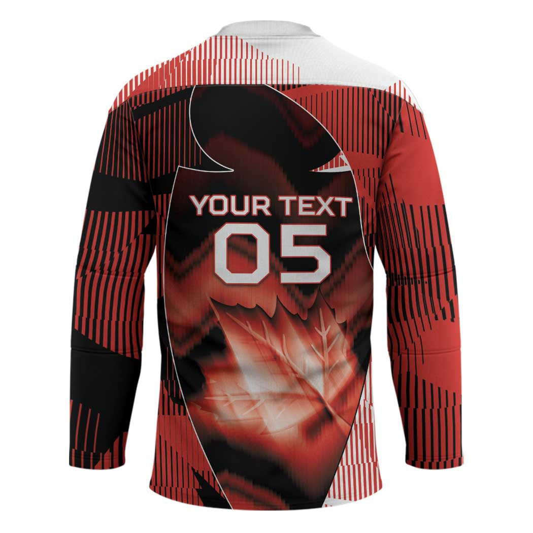 Custom Canada Football Hockey Jersey Visual Line Abstract Maple Leaf