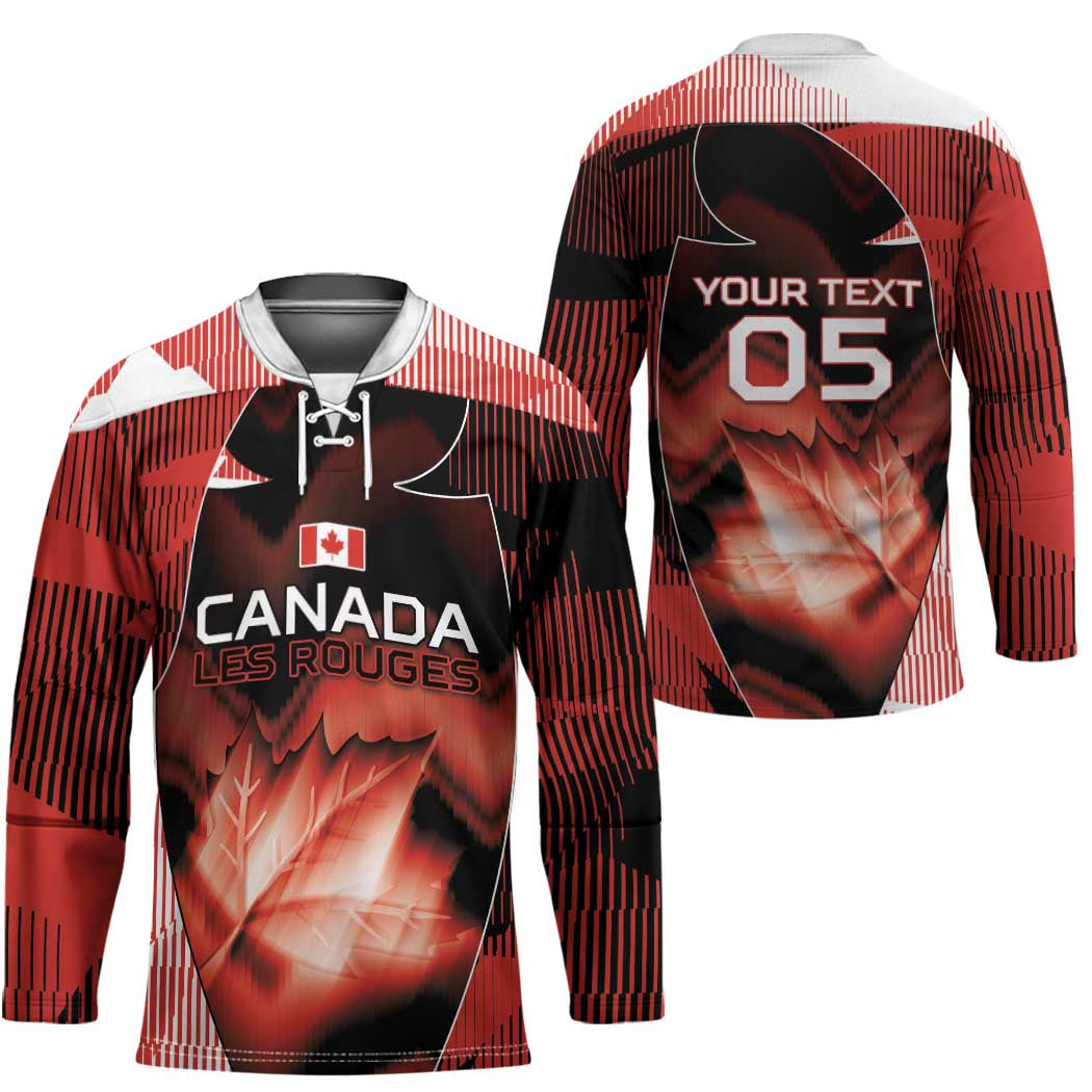 Custom Canada Football Hockey Jersey Visual Line Abstract Maple Leaf