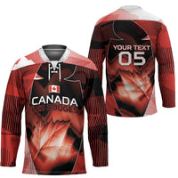 Custom Canada Football Hockey Jersey Visual Line Abstract Maple Leaf