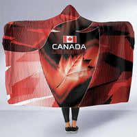Canada Football Hooded Blanket Visual Line Abstract Maple Leaf