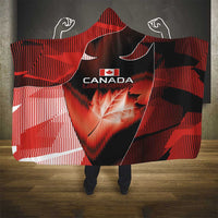 Canada Football Hooded Blanket Visual Line Abstract Maple Leaf