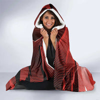 Canada Football Hooded Blanket Visual Line Abstract Maple Leaf