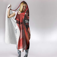 Canada Football Hooded Blanket Visual Line Abstract Maple Leaf
