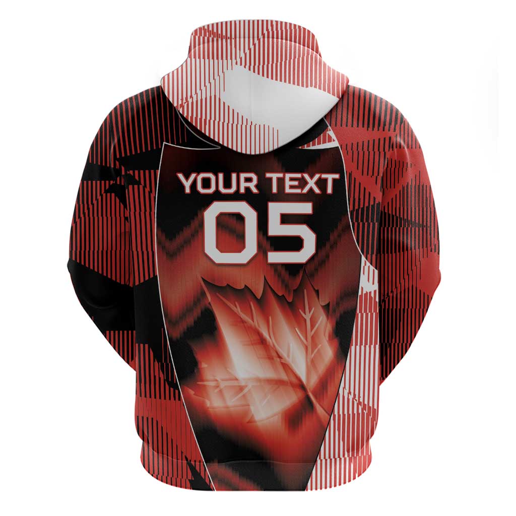 Custom Canada Football Hoodie Visual Line Abstract Maple Leaf