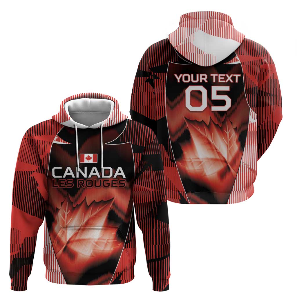 Custom Canada Football Hoodie Visual Line Abstract Maple Leaf