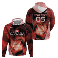 Custom Canada Football Hoodie Visual Line Abstract Maple Leaf