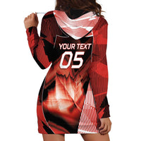 Custom Canada Football Hoodie Dress Visual Line Abstract Maple Leaf