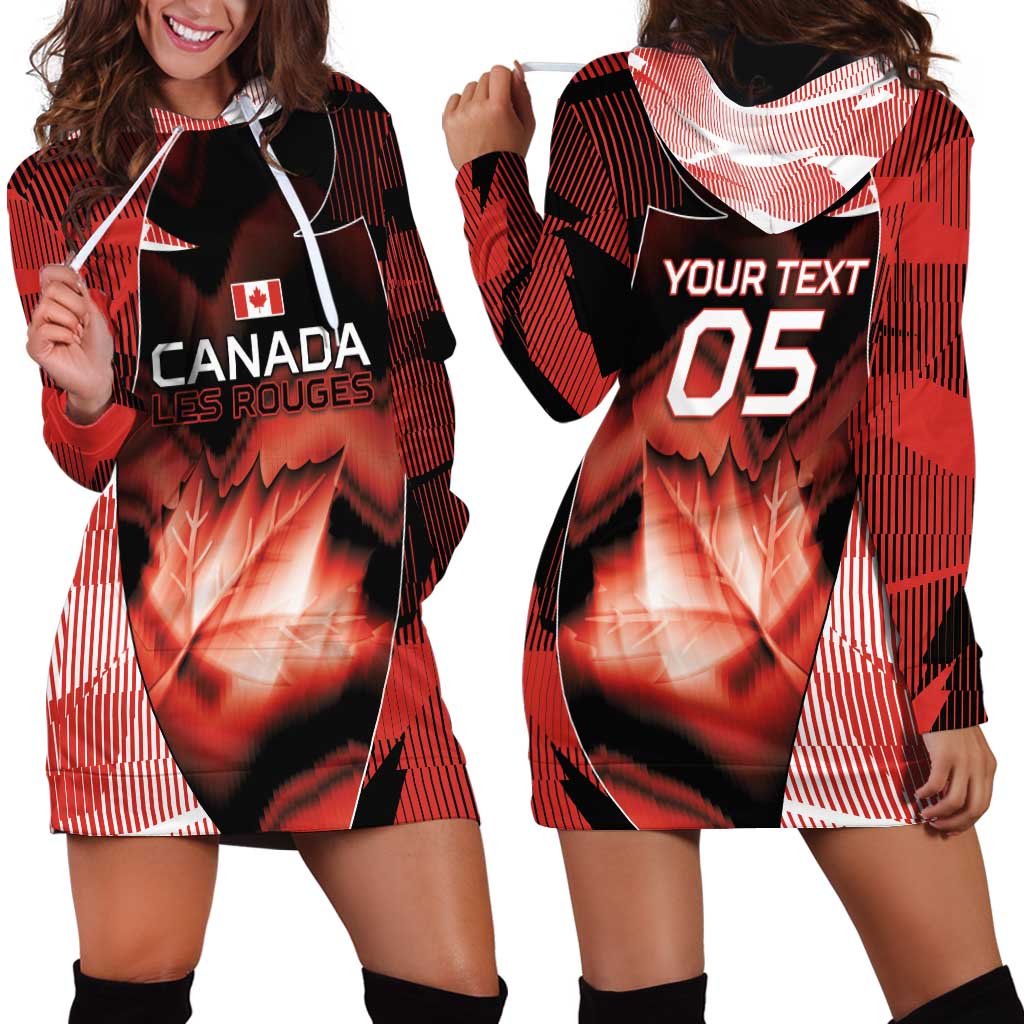 Custom Canada Football Hoodie Dress Visual Line Abstract Maple Leaf