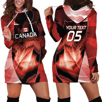 Custom Canada Football Hoodie Dress Visual Line Abstract Maple Leaf
