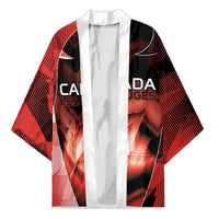 Custom Canada Football Kimono Visual Line Abstract Maple Leaf
