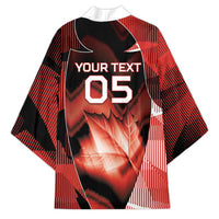 Custom Canada Football Kimono Visual Line Abstract Maple Leaf