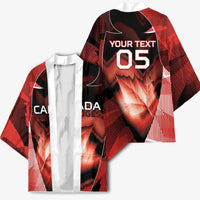 Custom Canada Football Kimono Visual Line Abstract Maple Leaf