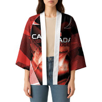 Custom Canada Football Kimono Visual Line Abstract Maple Leaf
