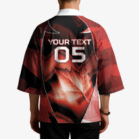 Custom Canada Football Kimono Visual Line Abstract Maple Leaf