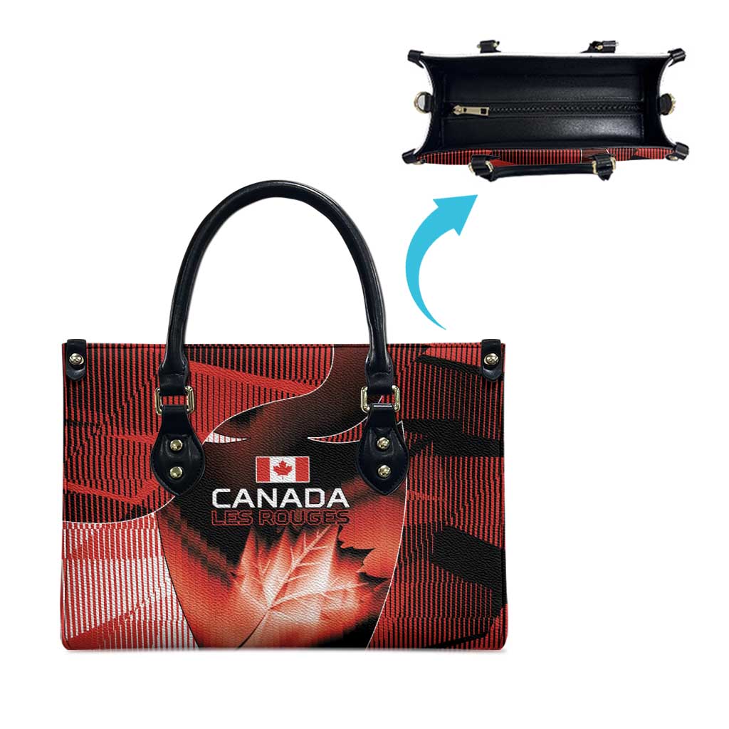 Canada Football Leather Bag Visual Line Abstract Maple Leaf