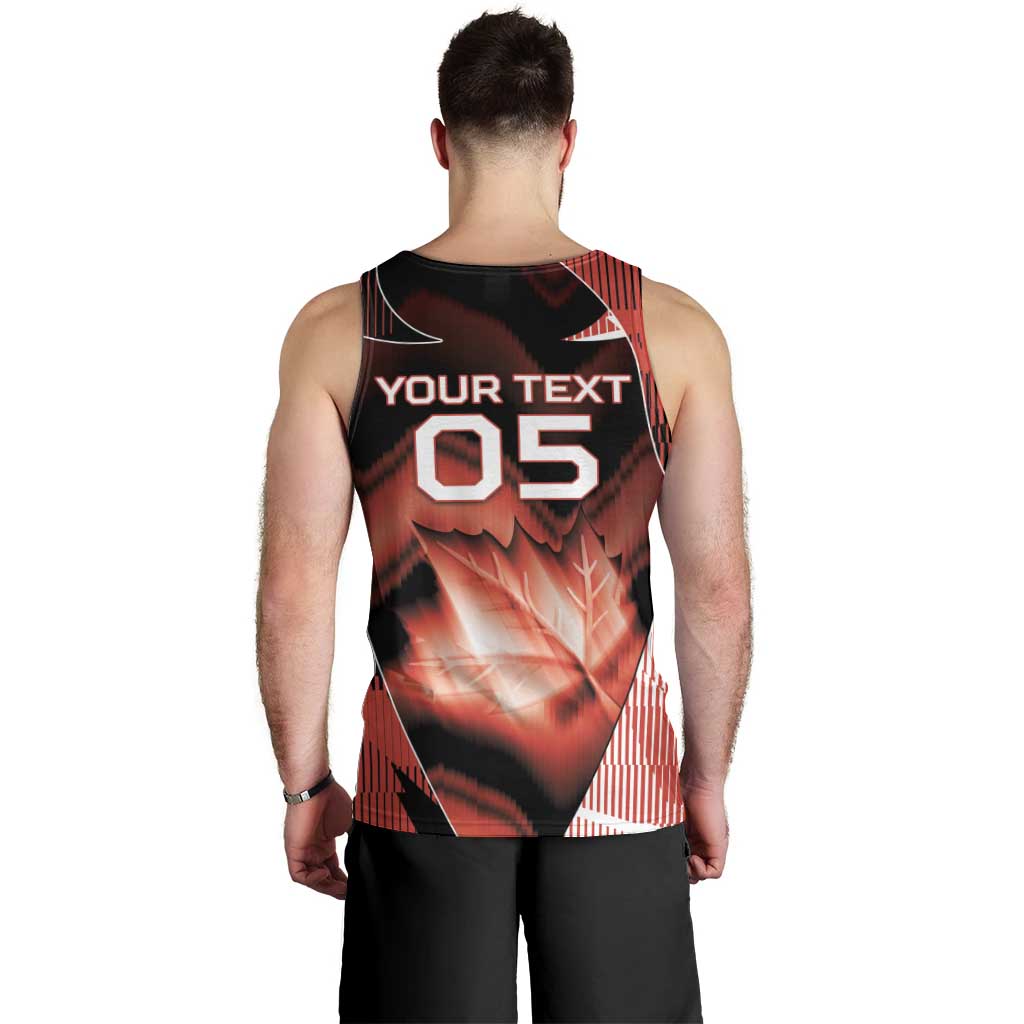 Custom Canada Football Men Tank Top Visual Line Abstract Maple Leaf