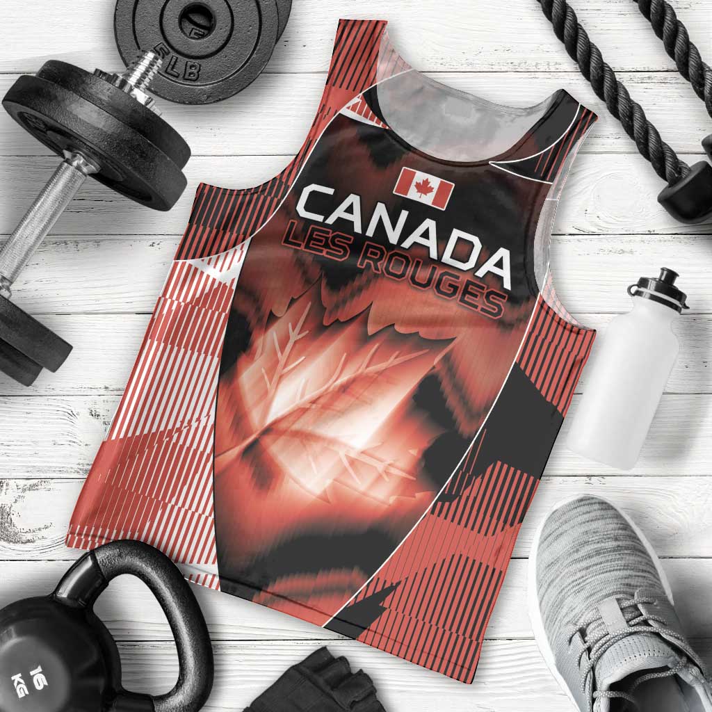 Custom Canada Football Men Tank Top Visual Line Abstract Maple Leaf