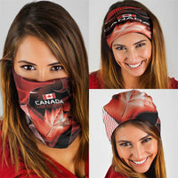 Canada Football Neck Gaiter Visual Line Abstract Maple Leaf