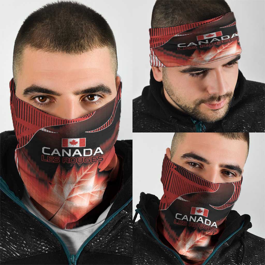 Canada Football Neck Gaiter Visual Line Abstract Maple Leaf