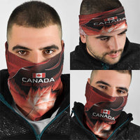 Canada Football Neck Gaiter Visual Line Abstract Maple Leaf