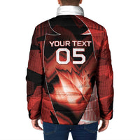 Custom Canada Football Padded Jacket Visual Line Abstract Maple Leaf