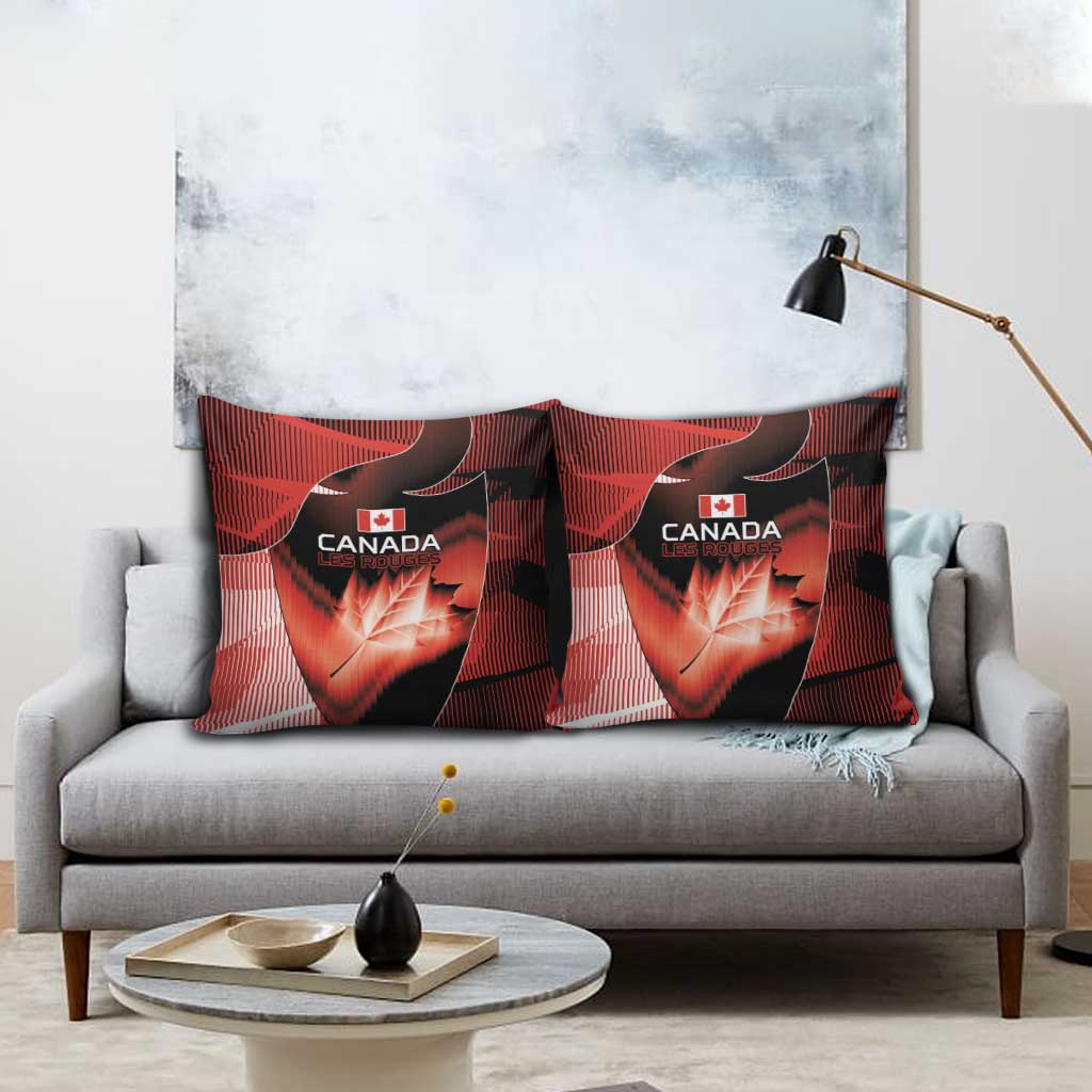 Canada Football Pillow Cover Visual Line Abstract Maple Leaf
