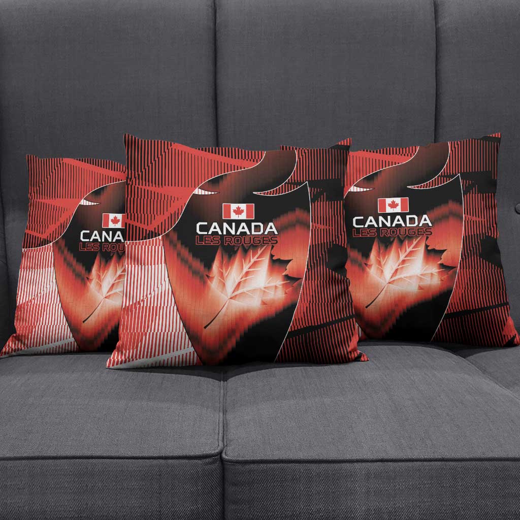 Canada Football Pillow Cover Visual Line Abstract Maple Leaf