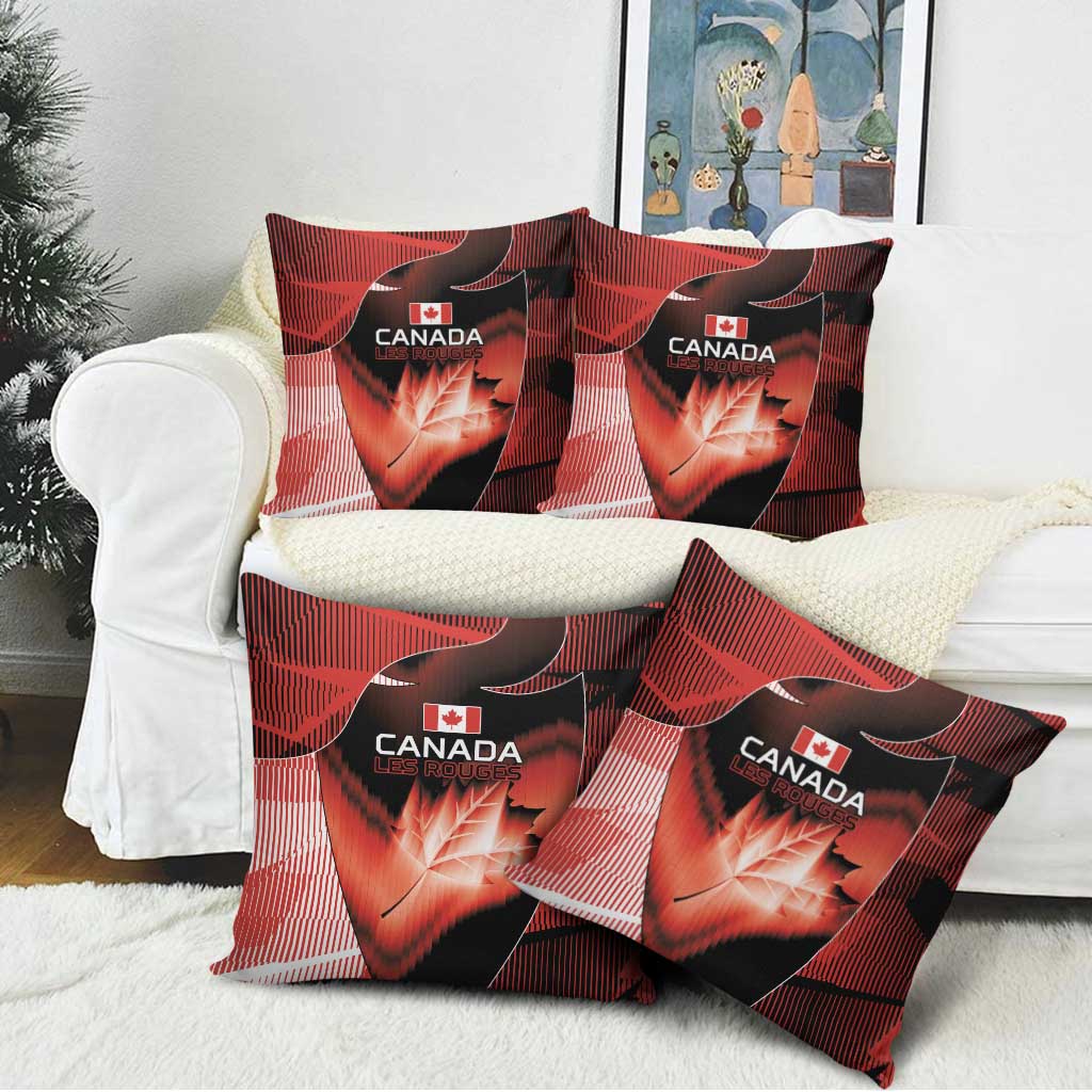 Canada Football Pillow Cover Visual Line Abstract Maple Leaf