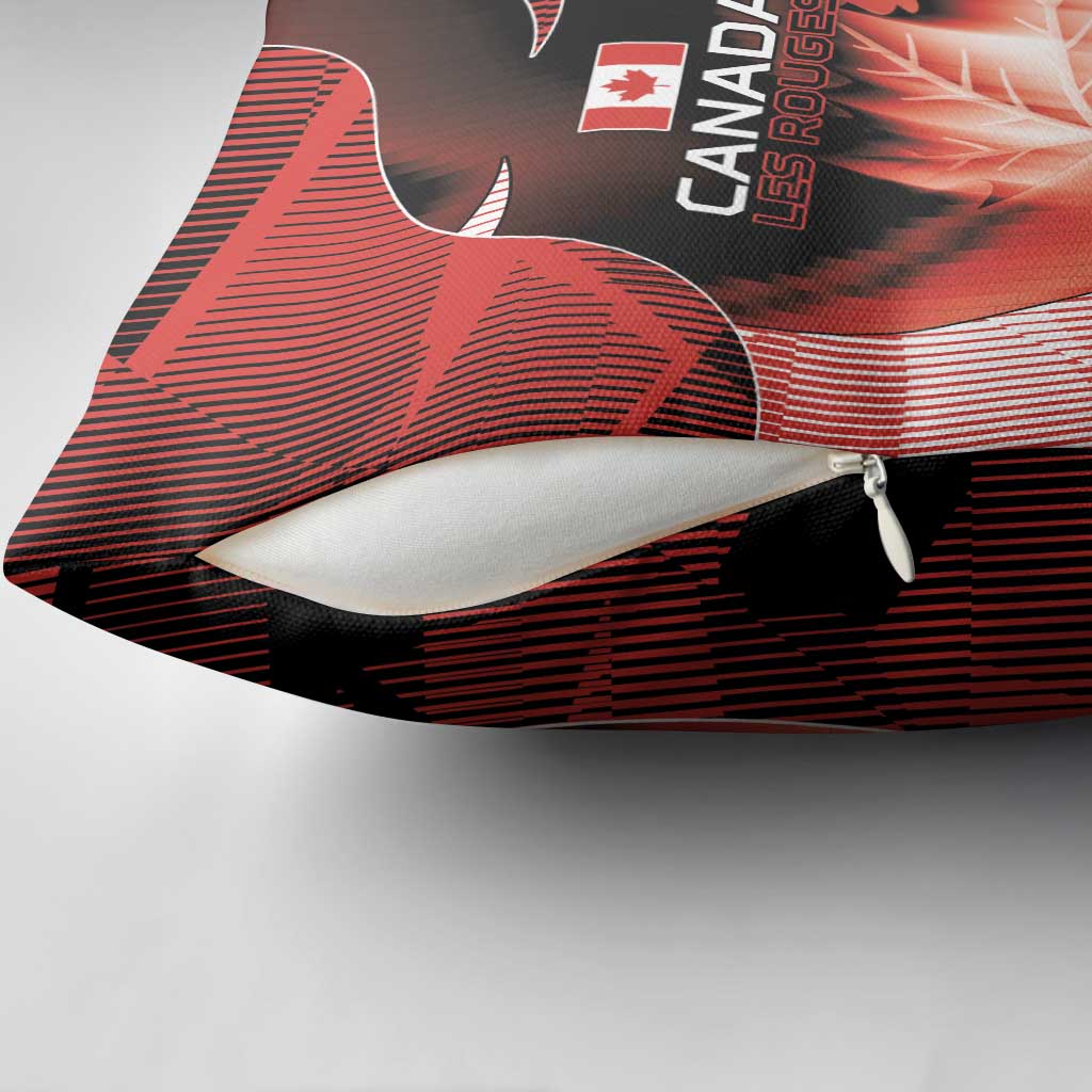 Canada Football Pillow Cover Visual Line Abstract Maple Leaf