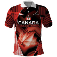 Custom Canada Football Polo Shirt Visual Line Abstract Maple Leaf