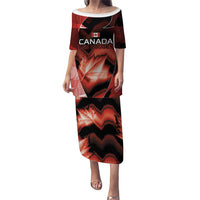 Custom Canada Football Puletasi Visual Line Abstract Maple Leaf