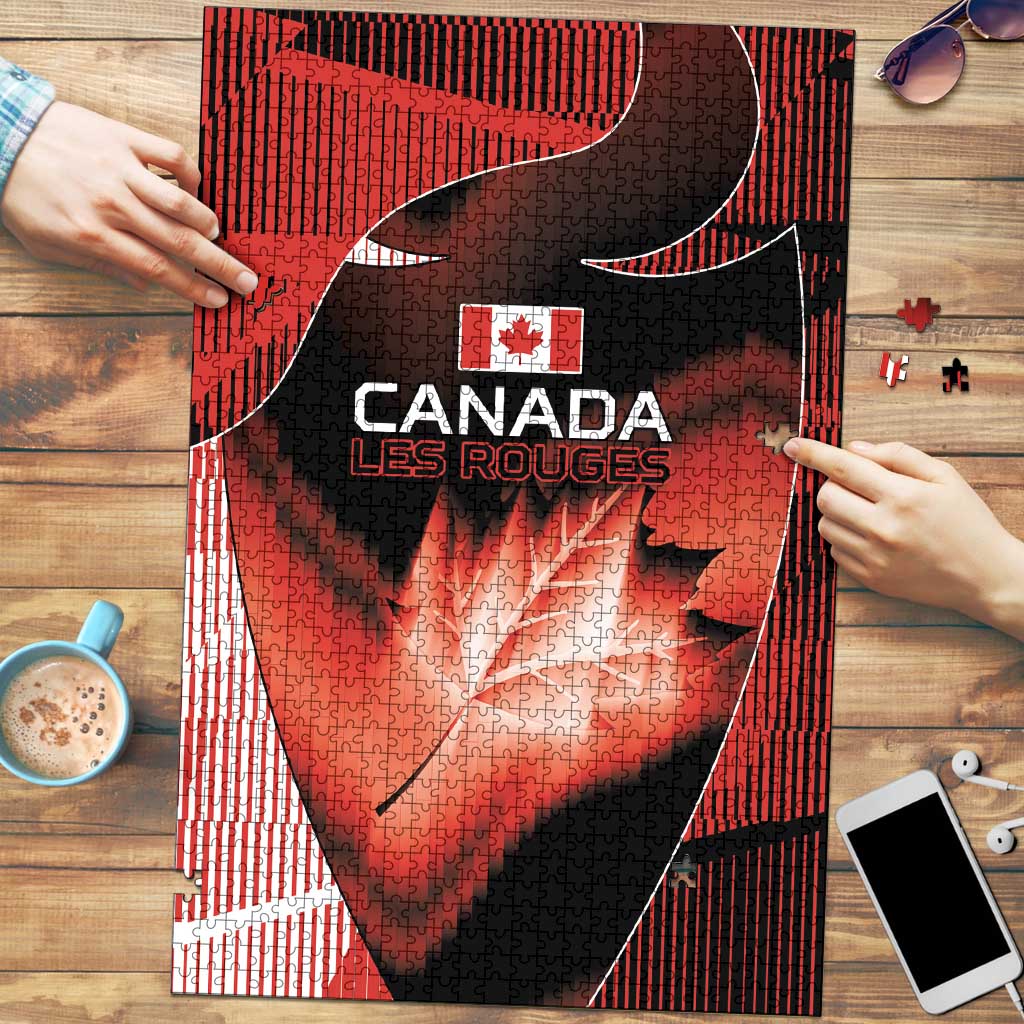Canada Football Puzzle Visual Line Abstract Maple Leaf