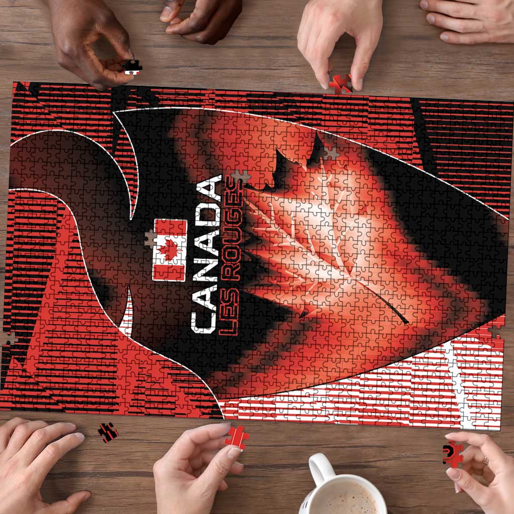 Canada Football Puzzle Visual Line Abstract Maple Leaf