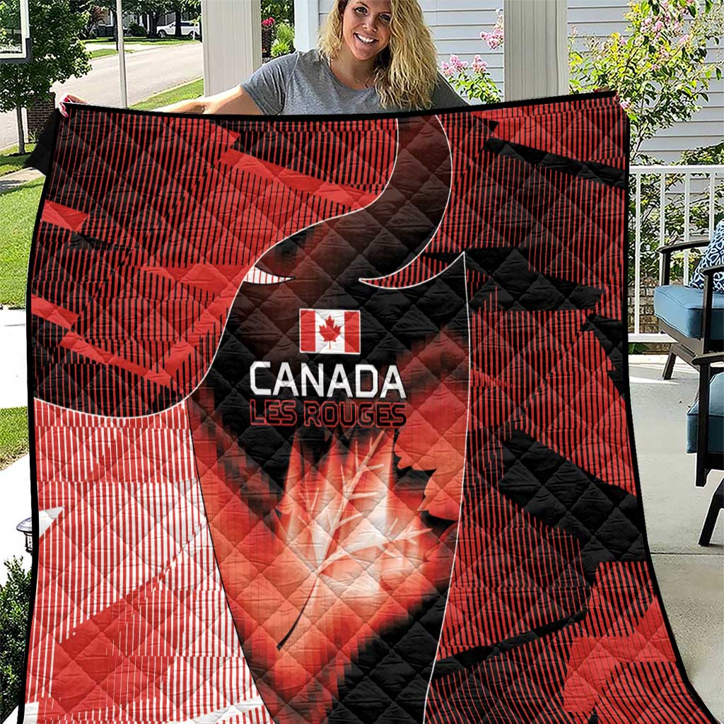 Canada Football Quilt Visual Line Abstract Maple Leaf