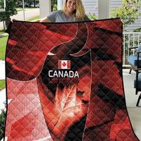 Canada Football Quilt Visual Line Abstract Maple Leaf